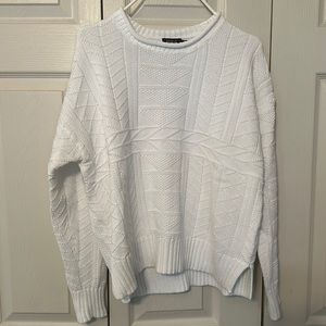 Polo Ralph Lauren woman’s sweater. White Aztec cable knit size large.